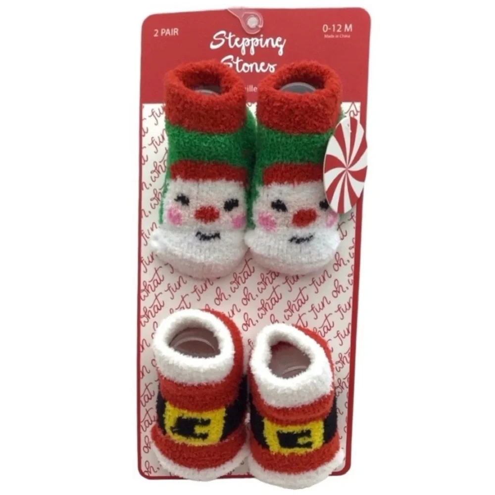 Stepping Stones Baby Set of (2) Pair of Chenille Socks (NWT) (Baby 0-12 M)